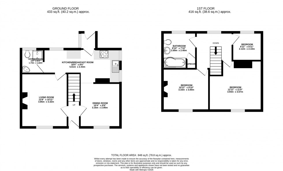 Floorplan for North Road, Brecon, Powys
