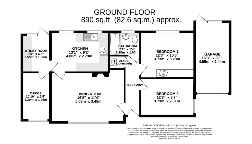 Floorplan for Govilon, Abergavenny, Monmouthshire