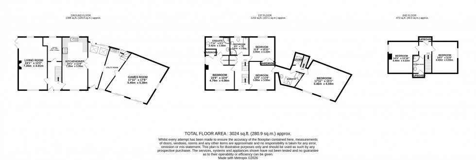 Floorplan for Llanfihangel Talyllyn, Brecon, Powys
