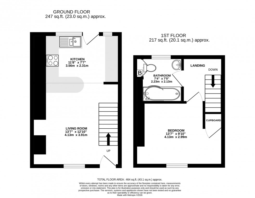 Floorplan for Baker Street, Abergavenny, Monmouthshire