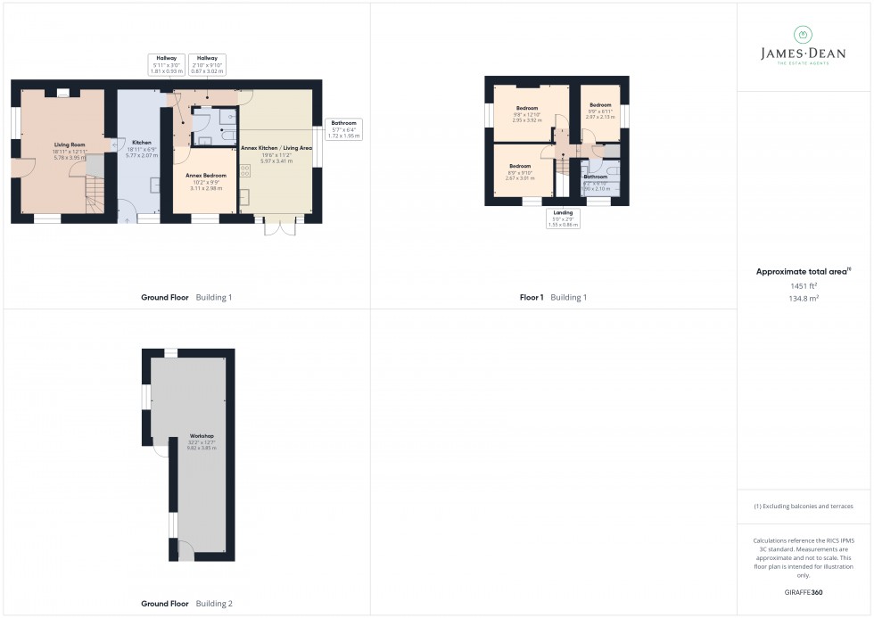 Floorplan for 1 The Downs Cottages, Ross-on-Wye, Herefordshire