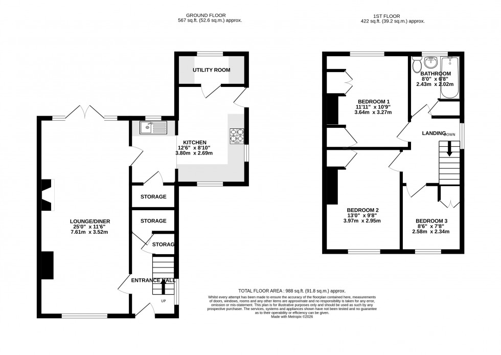 Floorplan for Llangynidr, Crickhowell, Powys