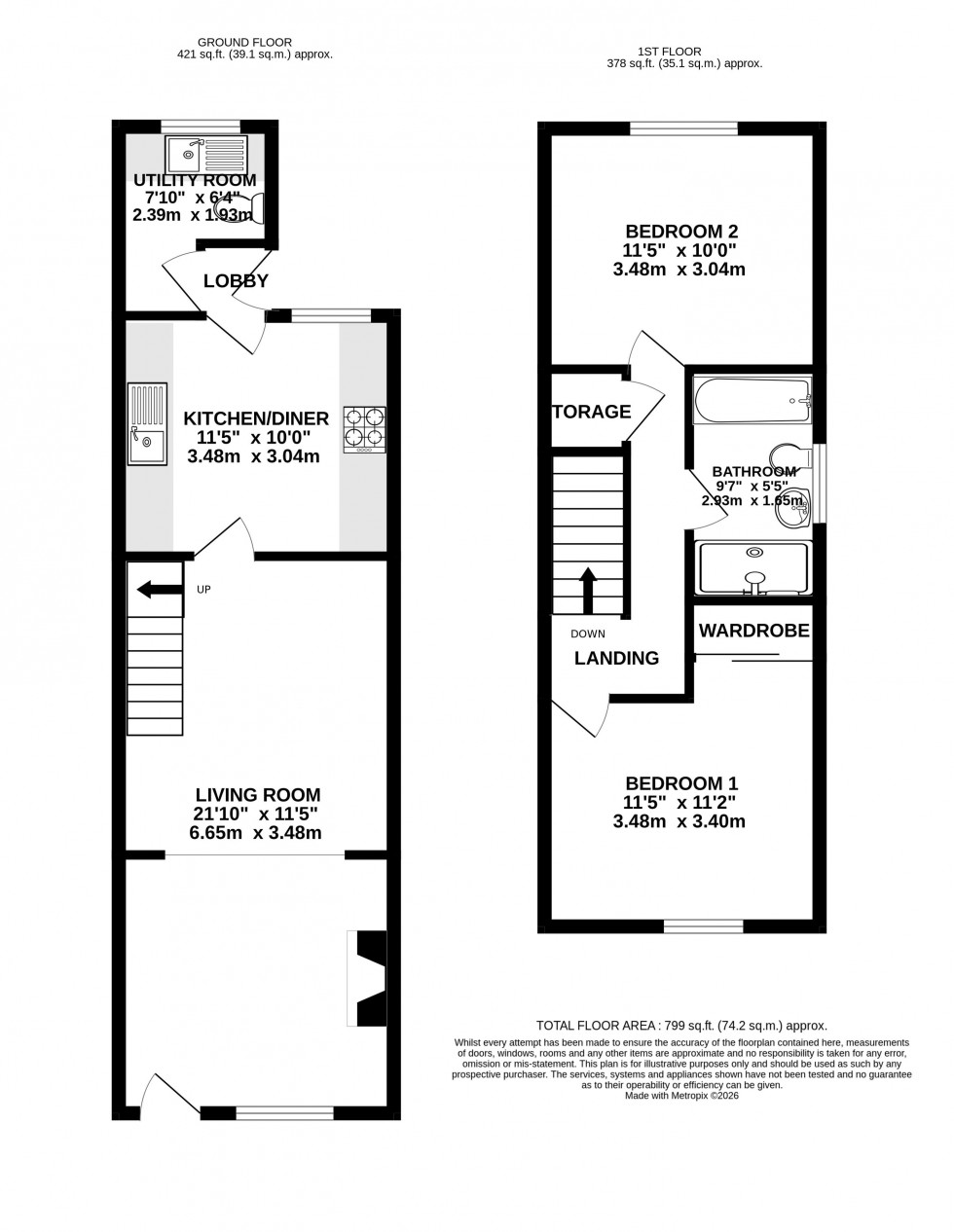 Floorplan for Victoria Street, Abergavenny, Monmouthshire