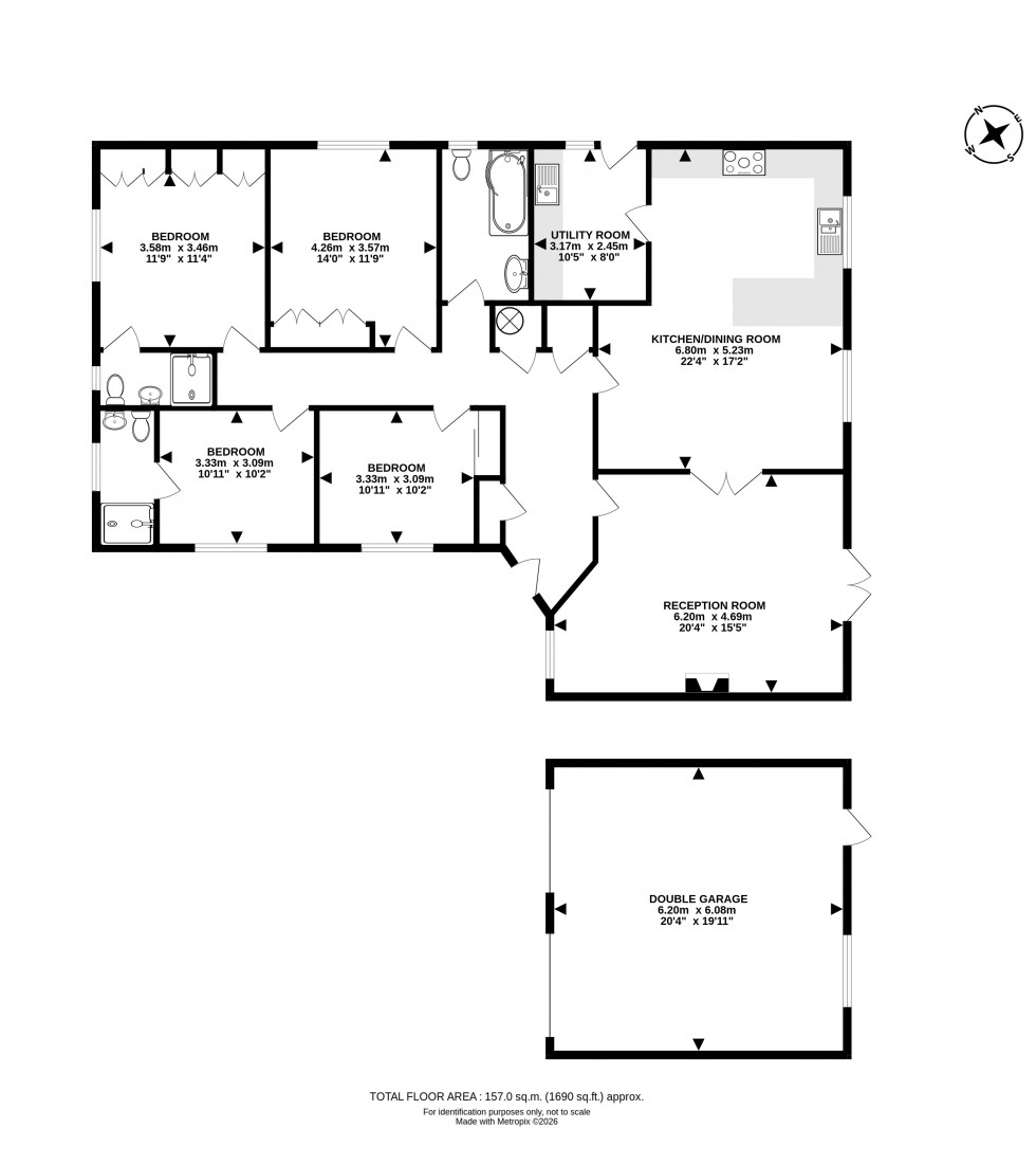 Floorplan for Nant Glas, Llandrindod Wells, Powys