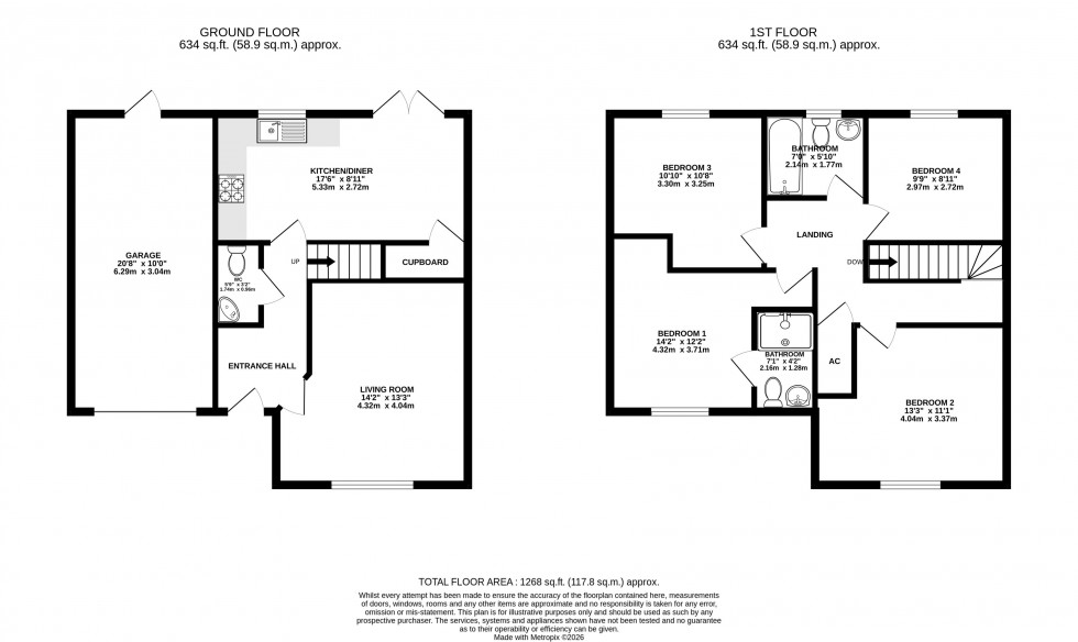 Floorplan for Gilwern, Abergavenny, Monmouthshire