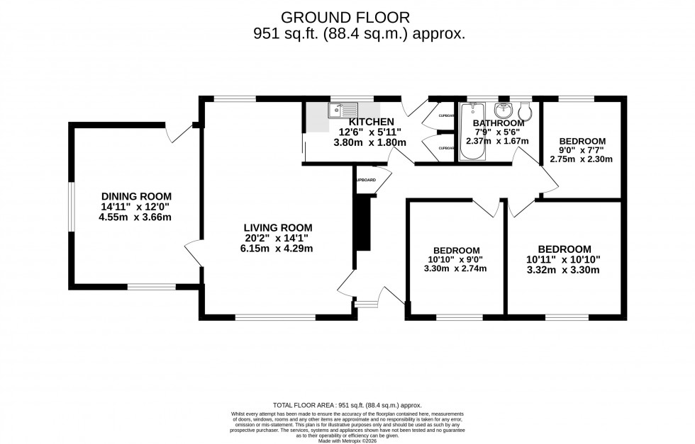 Floorplan for Bwlch, Brecon, Powys