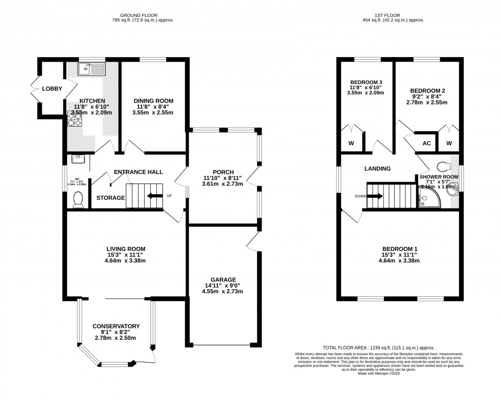 Floorplan for Meadow Lane, Abergavenny