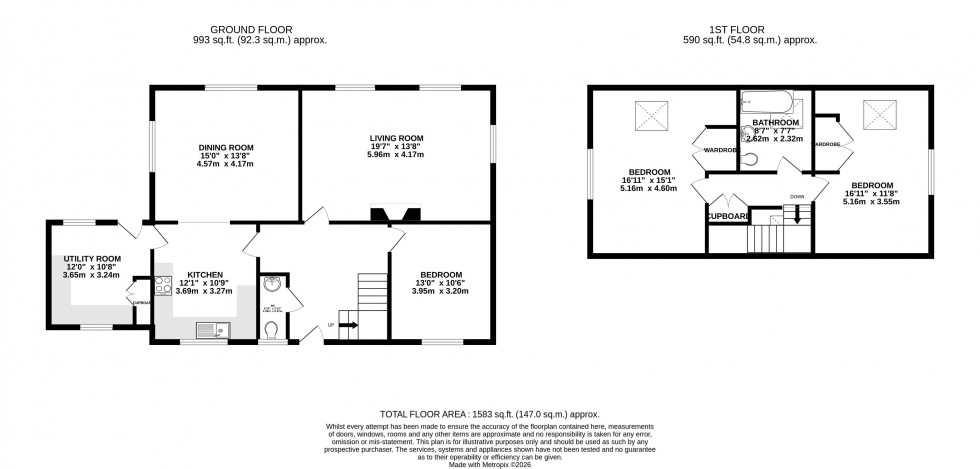Floorplan for Llangynidr, Crickhowell, Powys