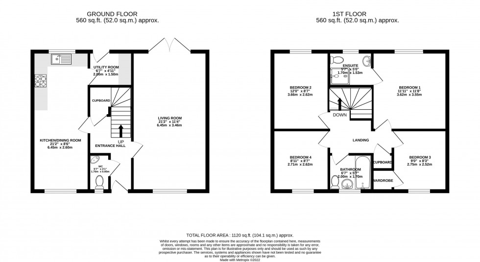 Floorplan for Gilwern, Abergavenny, Monmouthshire