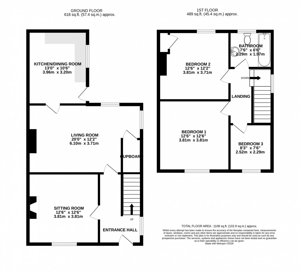 Floorplan for Merthyr Road, Abergavenny, Monmouthshire