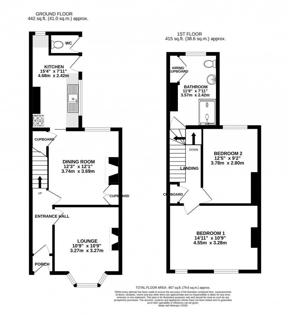 Floorplan for Oxford Street, Abergavenny, Monmouthshire