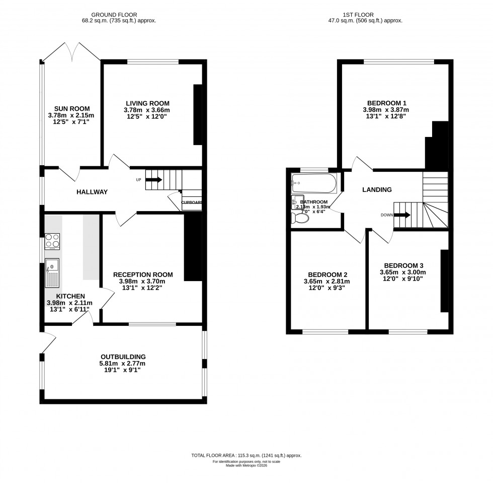 Floorplan for Oxford Avenue, Llandrindod Wells, Powys