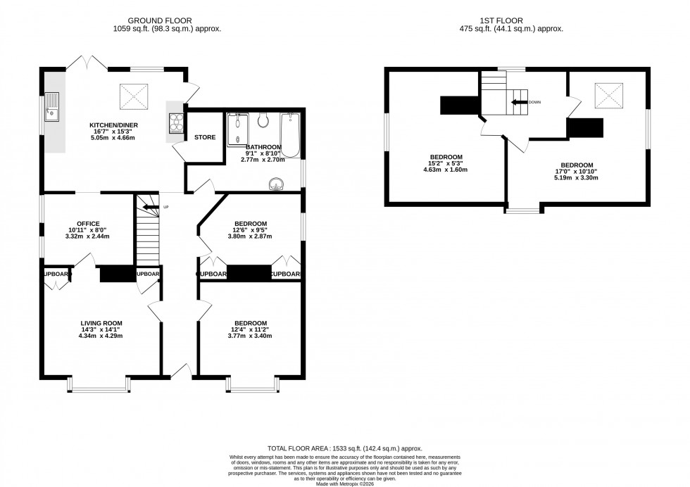 Floorplan for Aberedw, Builth Wells, Powys