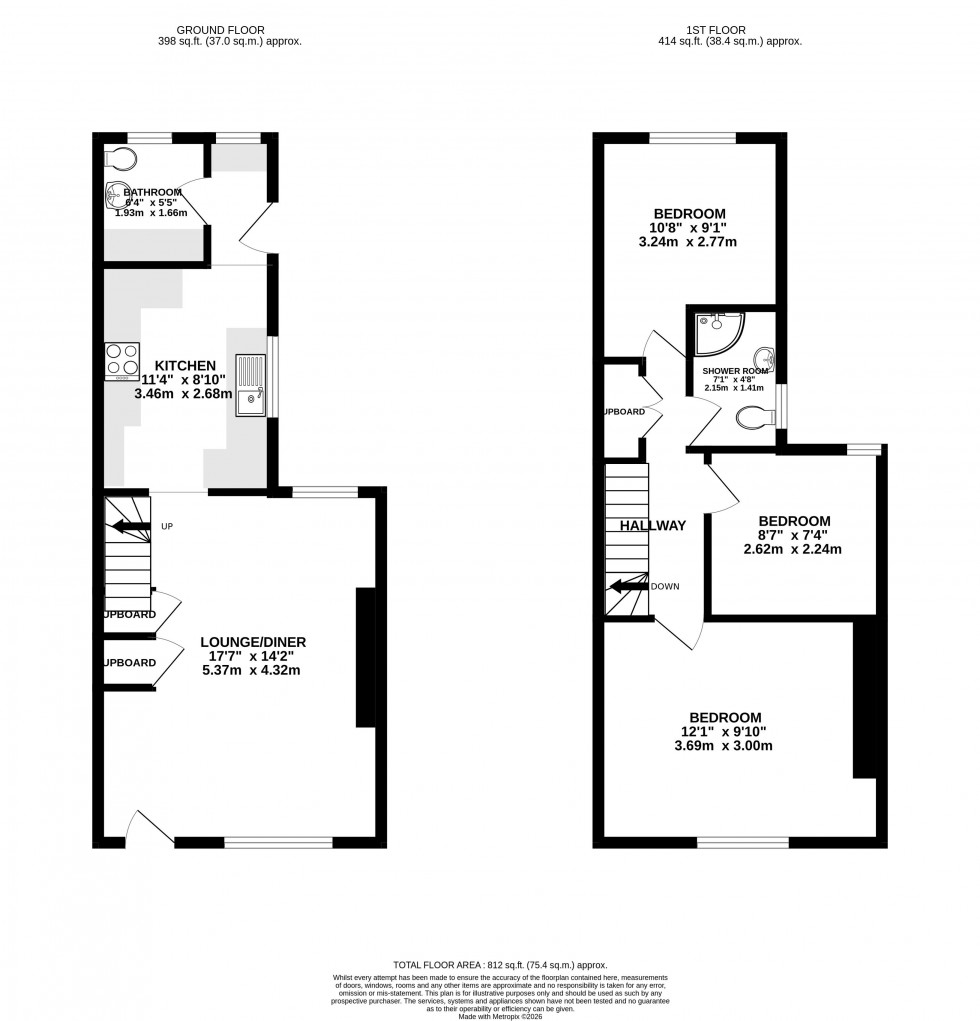 Floorplan for St Davids Street, Brecon, Powys