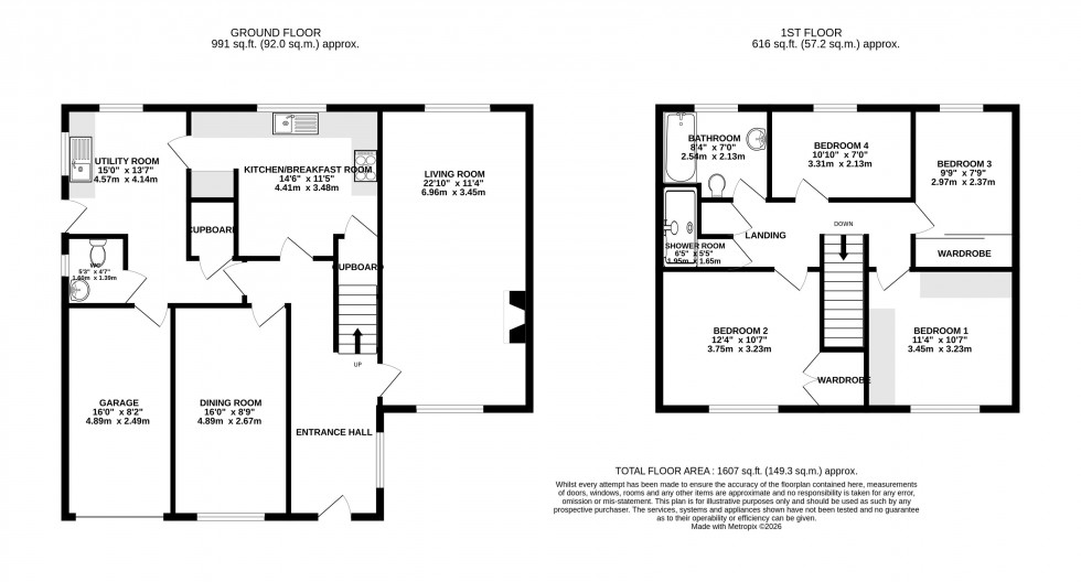 Floorplan for Brookfields, Crickhowell, Powys