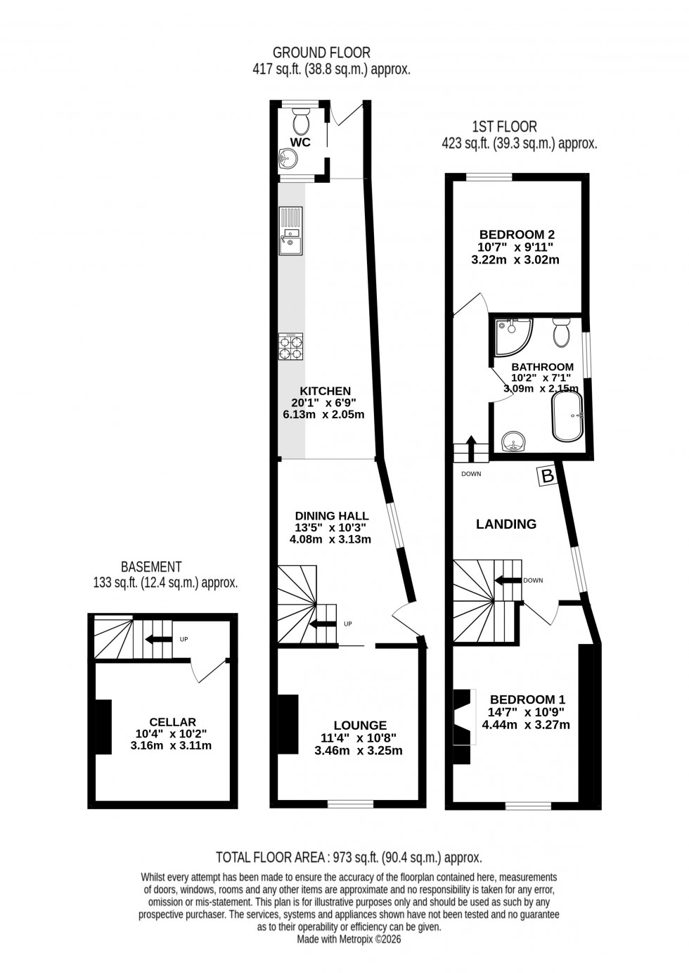 Floorplan for Princes Street, Abergavenny, Monmouthshire