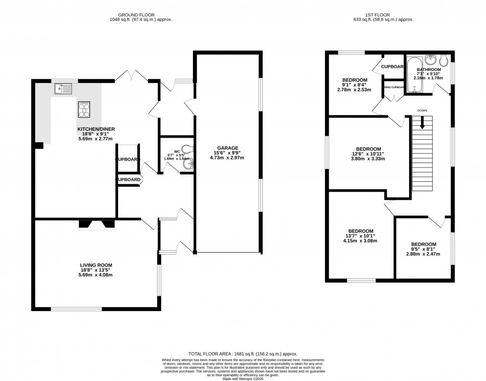 Floorplan for Llangynidr, Crickhowell, Powys