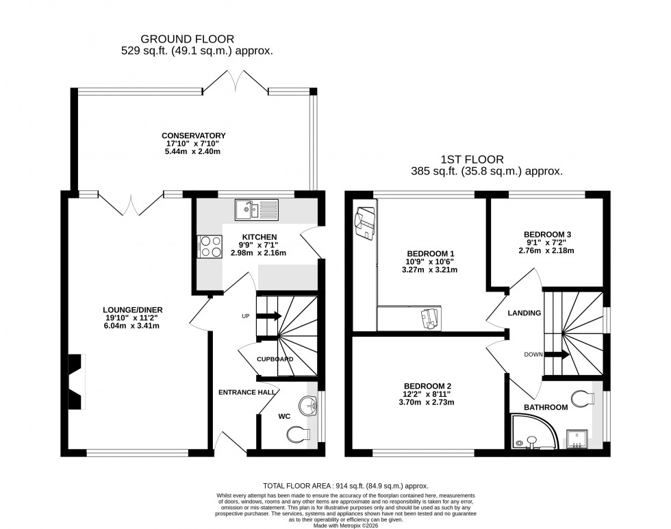Floorplan for Pandy, Abergavenny, Monmouthshire