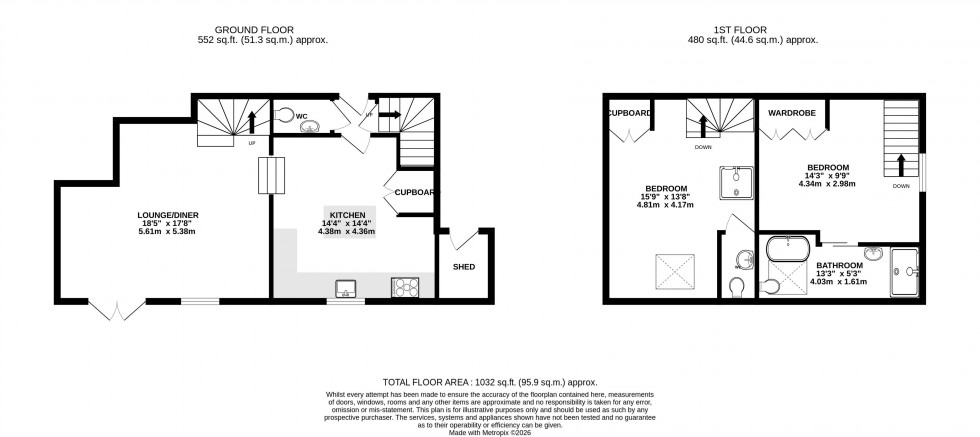 Floorplan for Tretower, Crickhowell, Powys