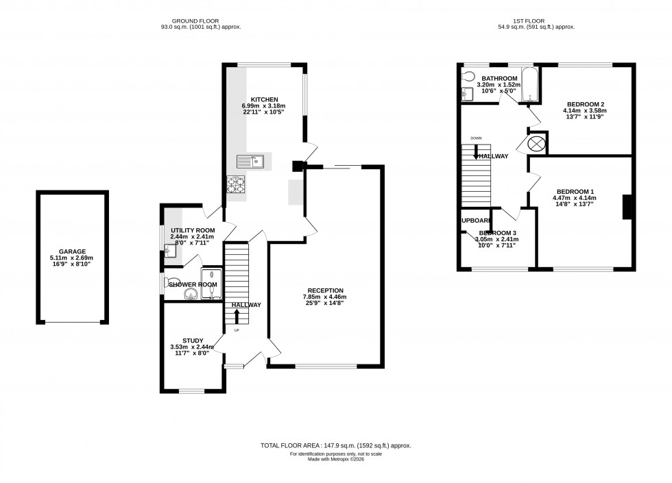 Floorplan for Pentrosfa Crescent, Llandrindod Wells, Powys