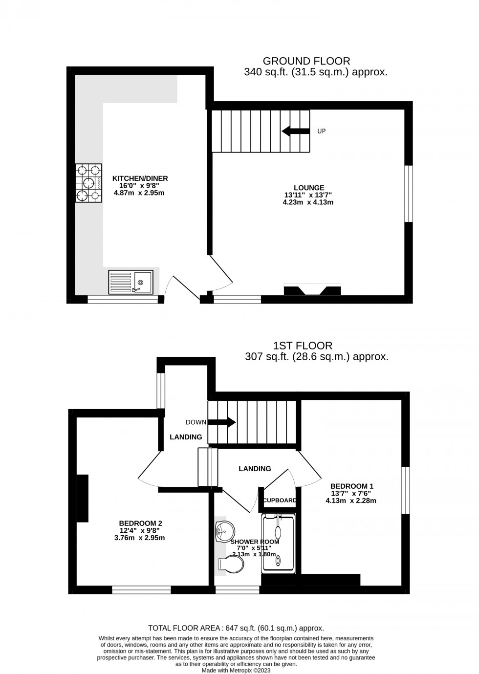 Floorplan for Mount Street, Abergavenny, Monmouthshire