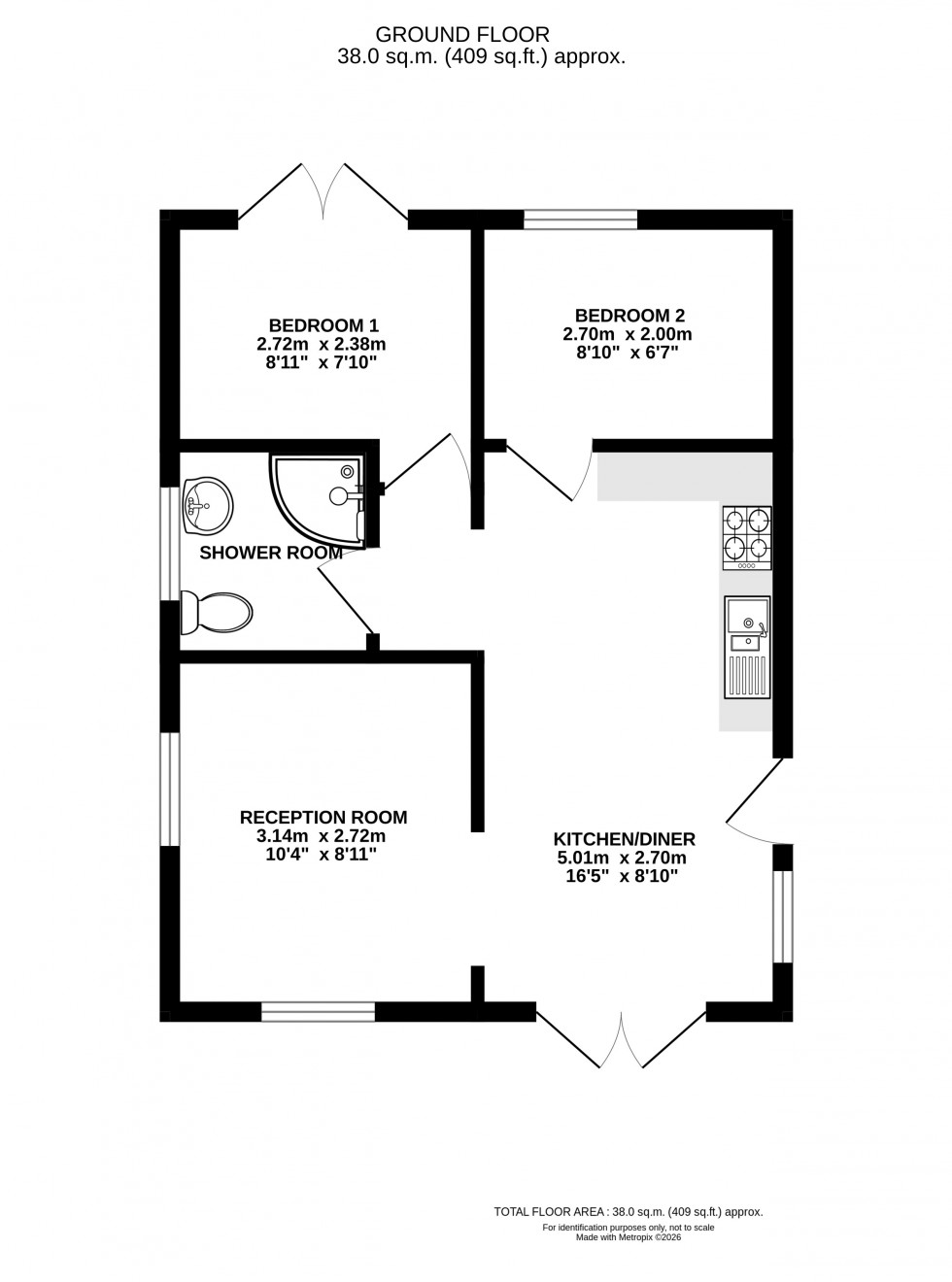 Floorplan for Llanynis, Builth Wells, Powys