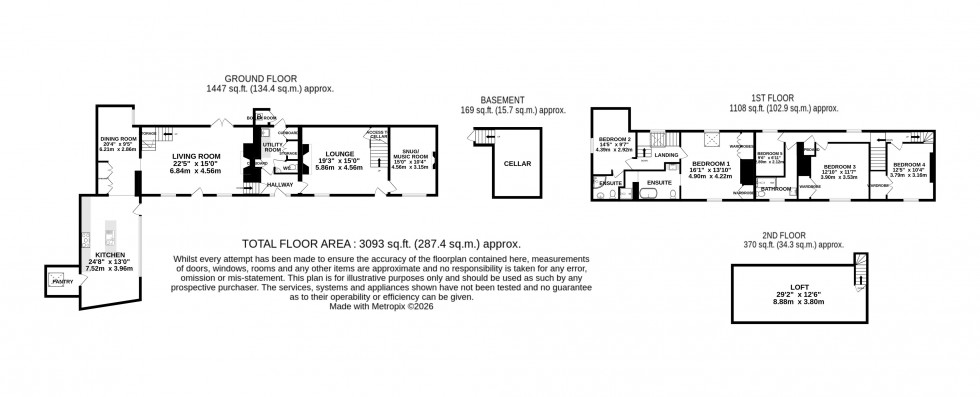 Floorplan for Gilwern, Abergavenny, Monmouthshire