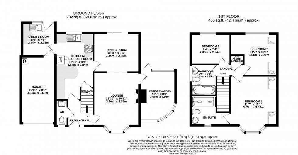 Floorplan for Plas Derwen Way, Abergavenny, Monmouthshire