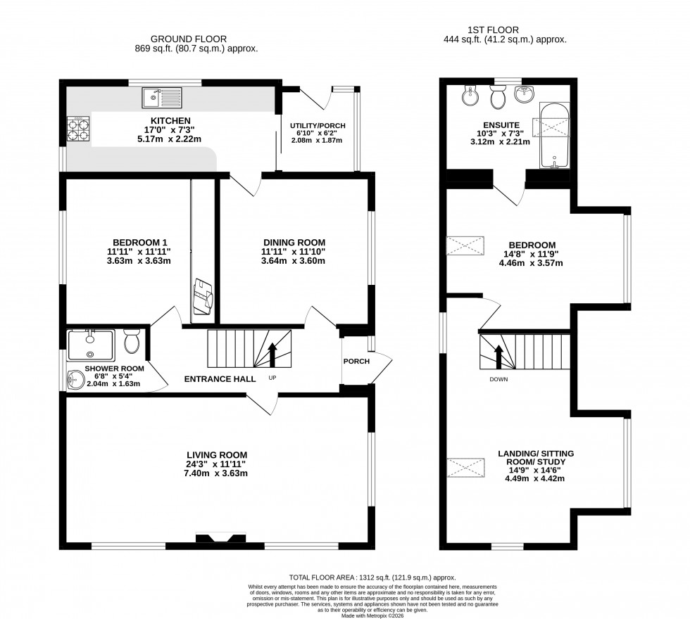 Floorplan for Gilwern, Abergavenny, Monmouthshire