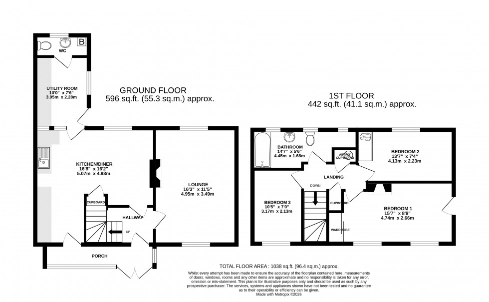 Floorplan for Cross Ash, Abergavenny, Monmouthshire
