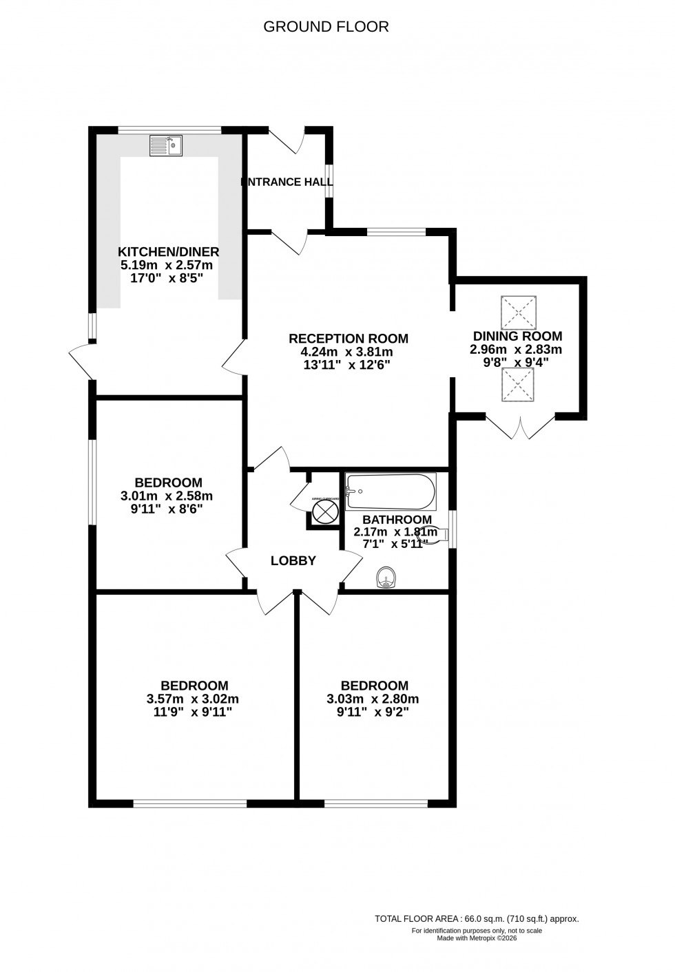 Floorplan for Newbridge-on-Wye, Llandrindod Wells, Powys