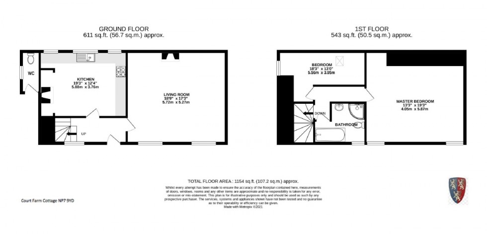 Floorplan for Llanover, Abergavenny, Monmouthshire
