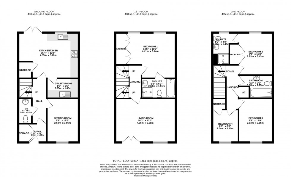 Floorplan for Laburnum Walk, Abergavenny, Monmouthshire