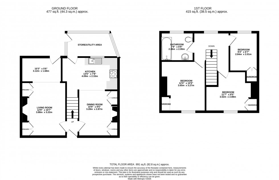 Floorplan for North Road, Brecon, Powys